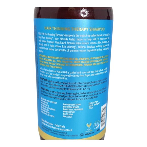 PURA D'OR Dor Hair Thinning Therapy Shampoo & Conditioner LAVENDER VANILLA 24 oz - Picture 4 of 10